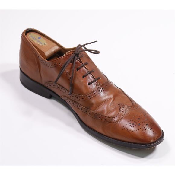 Ben Sherman Brown Wingtip Oxford Leather Dress Shoes Mens 12